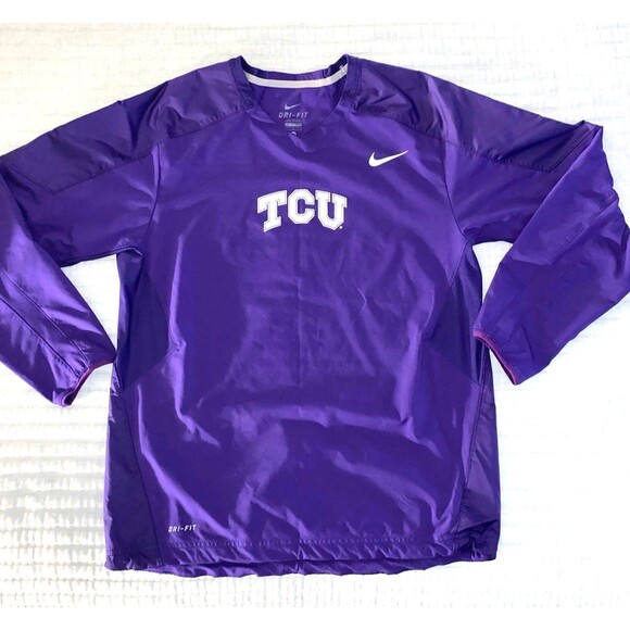 Vintage Nike DRI-FIT TCU Windbreaker Pullover - Medium - Picture 1 of 5